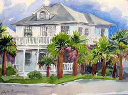 Artwork title 'A Fine Stand of Palms' - Contact The Water's Edge Studio and Gallery for price and availability - gayle at galvestonwatersedge dot com