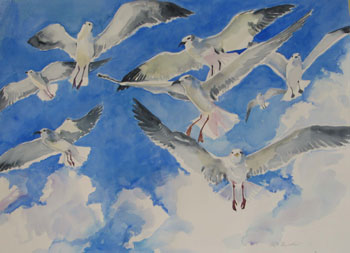 Artwork title 'Blue Skies' - Contact The Water's Edge Studio and Gallery for price and availability - gayle at galvestonwatersedge dot com