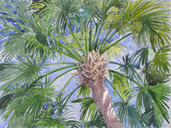 Artwork title 'Green and Blue Sky' - Contact The Water's Edge Studio and Gallery for price and availability - gayle at galvestonwatersedge dot com