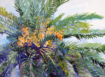 Artwork title 'Palm With Dates' - Contact The Water's Edge Studio and Gallery for price and availability - gayle at galvestonwatersedge dot com