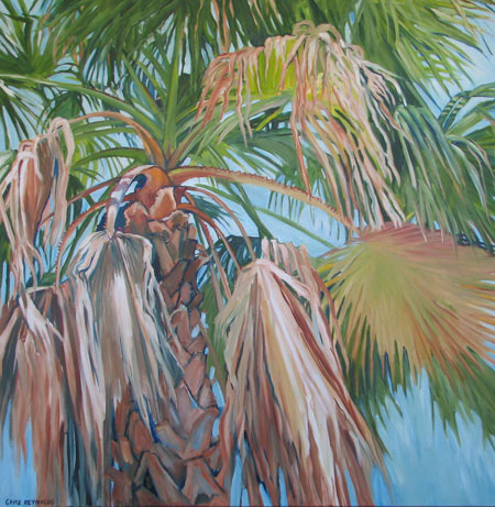 Artwork title 'The Palm Out Front' - Contact The Water's Edge Studio and Gallery for price and availability - gayle at galvestonwatersedge dot com