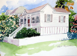 Artwork title 'The Red Door' - Contact The Water's Edge Studio and Gallery for price and availability - gayle at galvestonwatersedge dot com