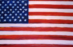 Artwork title 'Thinking of Jasper Johns' - Contact The Water's Edge Studio and Gallery for price and availability - gayle at galvestonwatersedge dot com